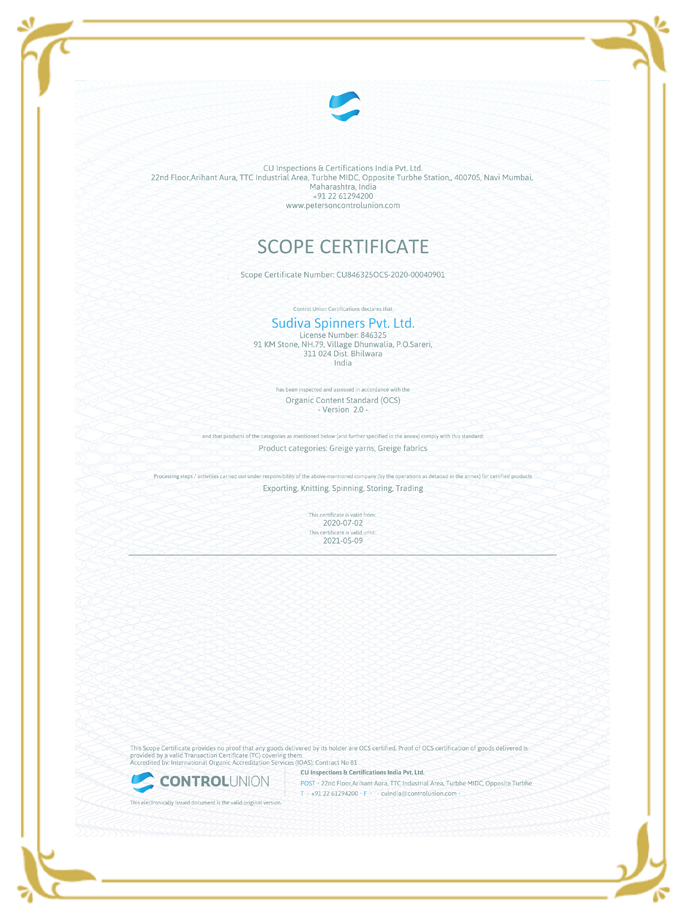 OCS Certificate